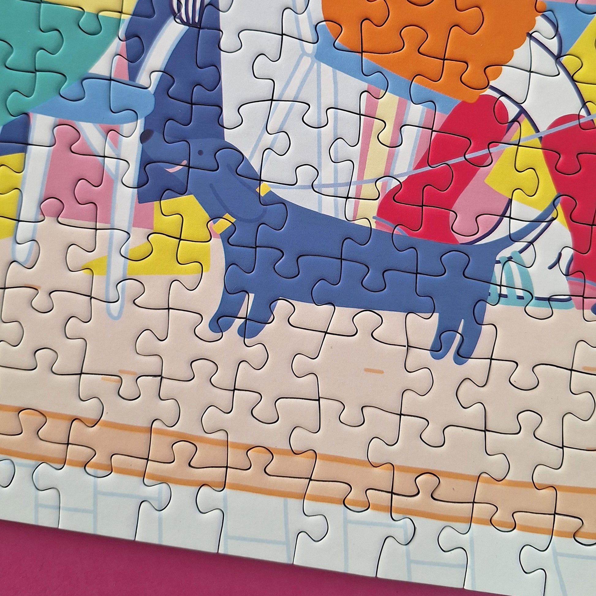 puzzle lavilletlesnuages café bisou 1000 pièces chien pièce rapportée made in france