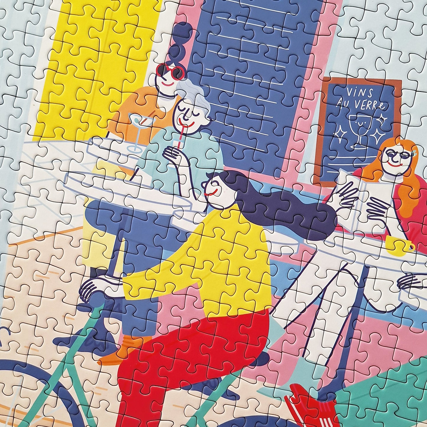 puzzle illustratrice lavilletlesnuages café bisou 1000 pièces pièce rapportée made in france terrasse paris
