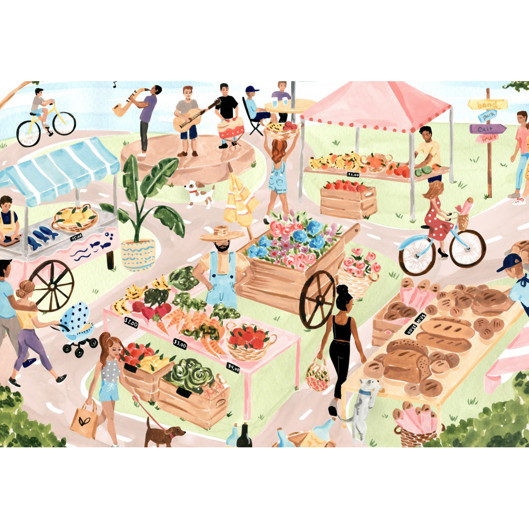puzzle marché fermier 1000 pièces pieces and peace sabina fenn made in france