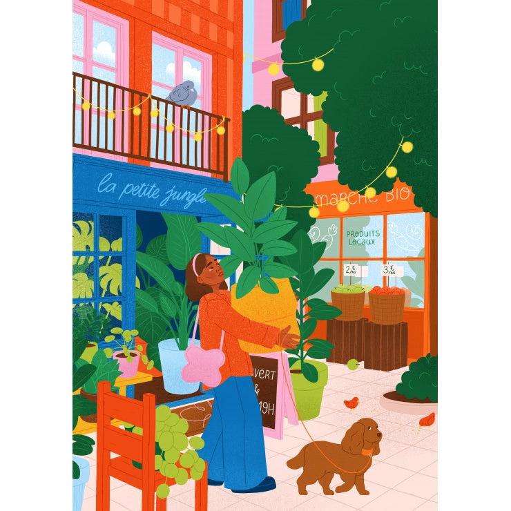 puzzle mélanie villette devanture boutique shopping plante chien pieces and peace