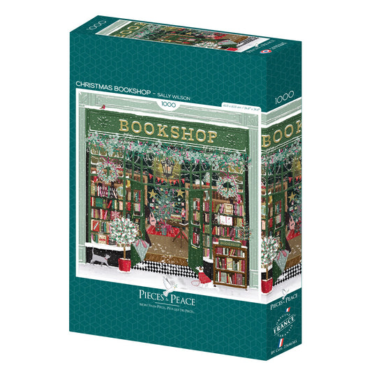 puzzle noel hier christmas bookshop librairie neige 1000 pièces carré Pieces and peace