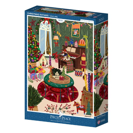 puzzle noel hiver christmas paris 500 pièces pieces and peace
