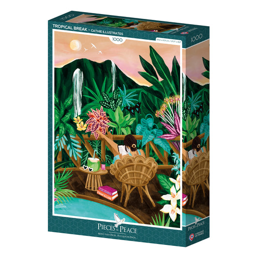 puzzle parenthèse tropicale cathie illustrates tropical break 1000 pièces pieces and peace