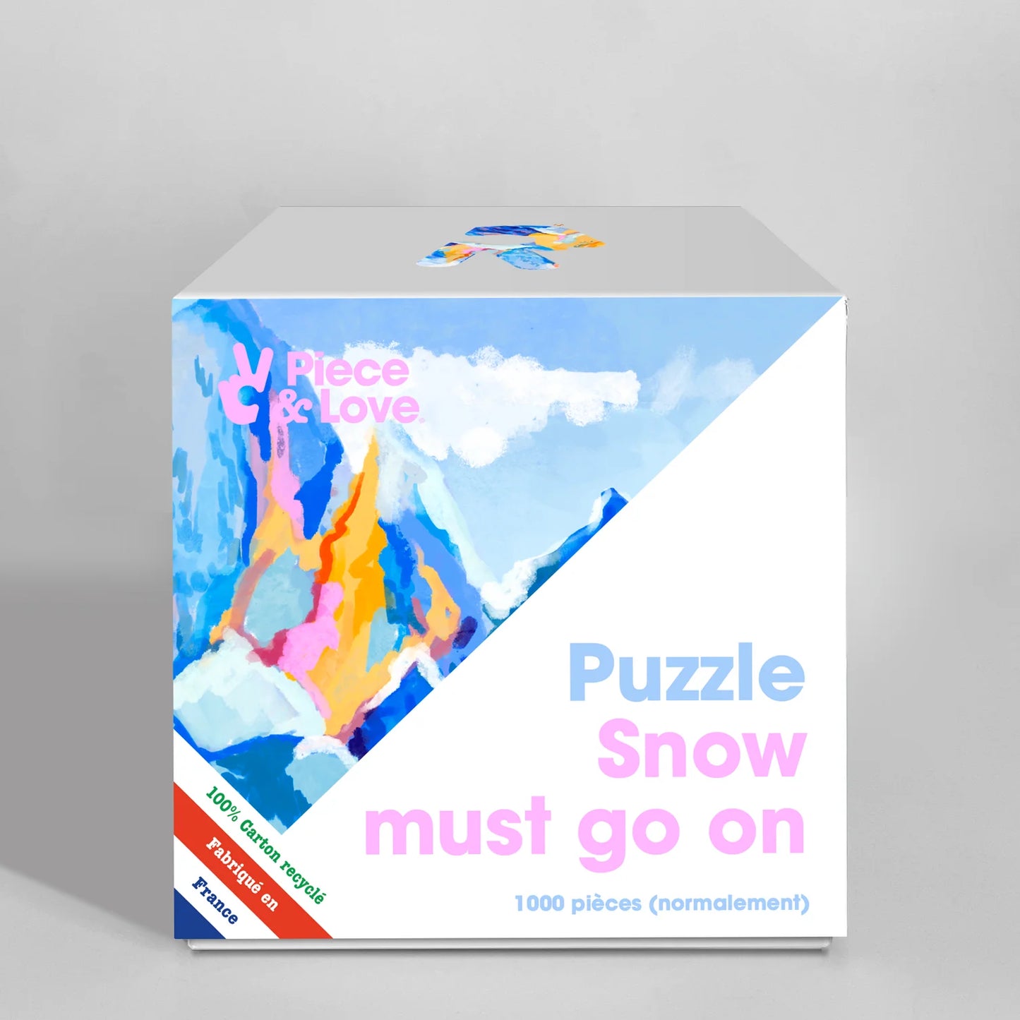 puzzle piece and love snow most go on neige montagne made in france
