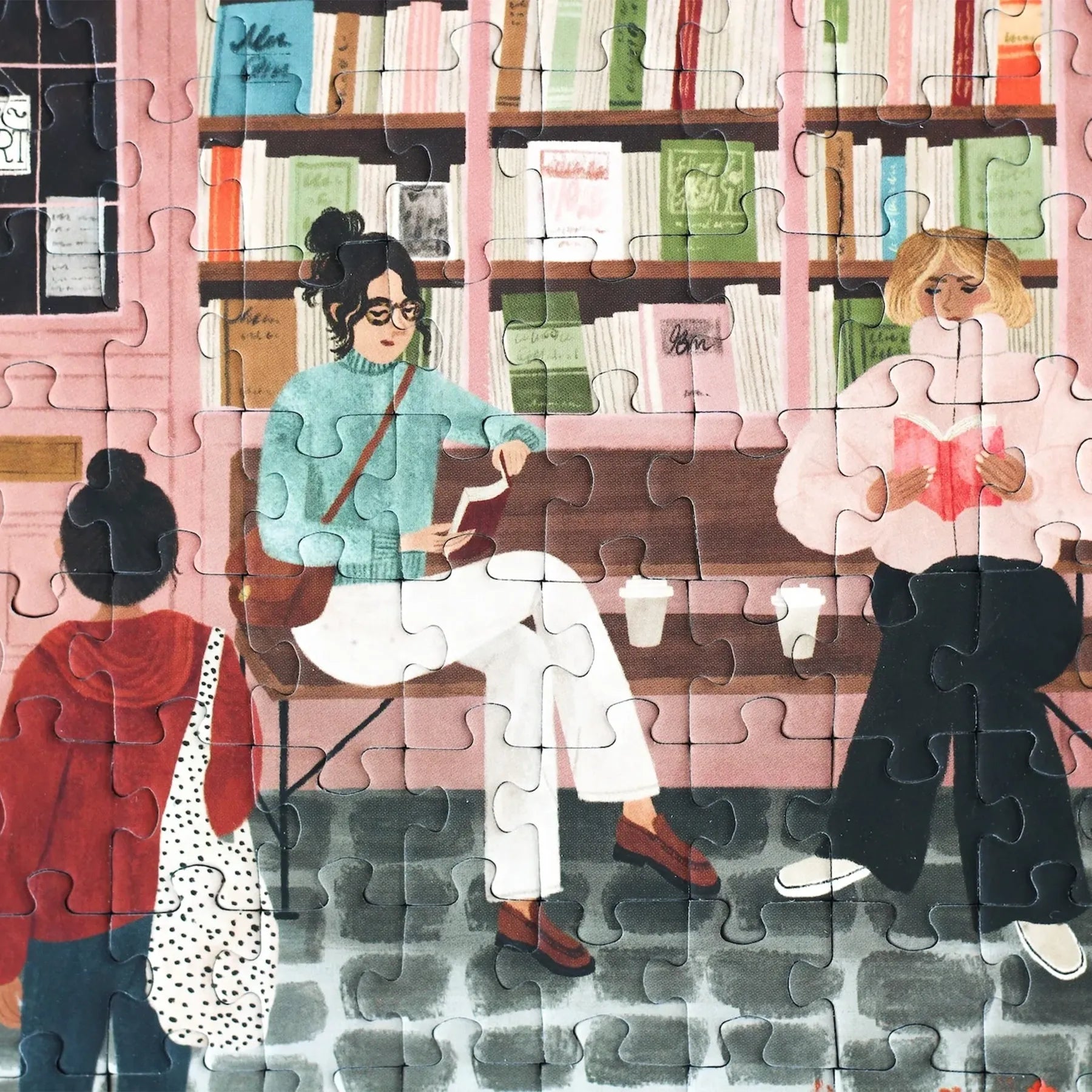 puzzle piecely la librairie 500 pièces Rachel Victoria Hillis livre cosy automne