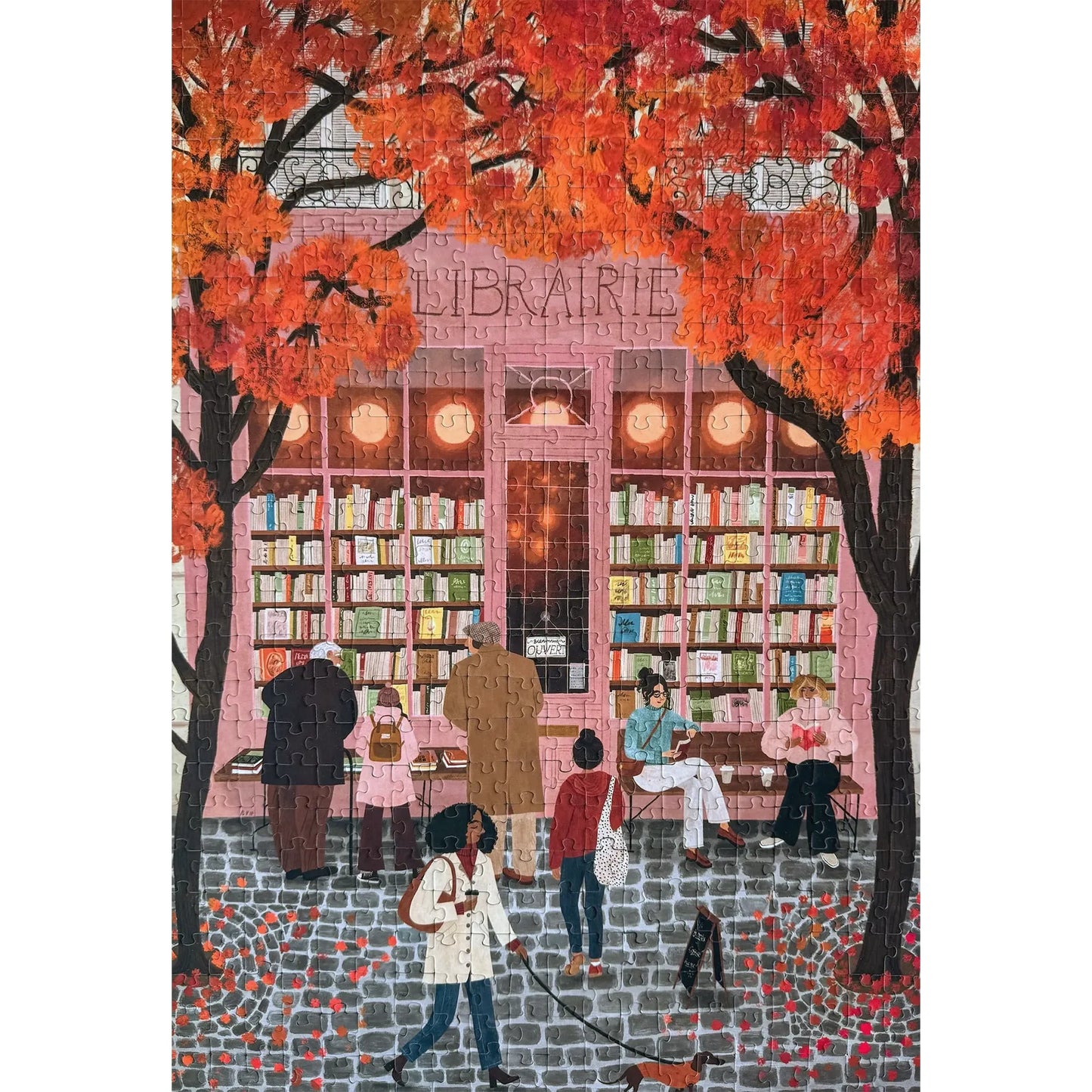 puzzle piecely la librairie 500 pièces automne cosy