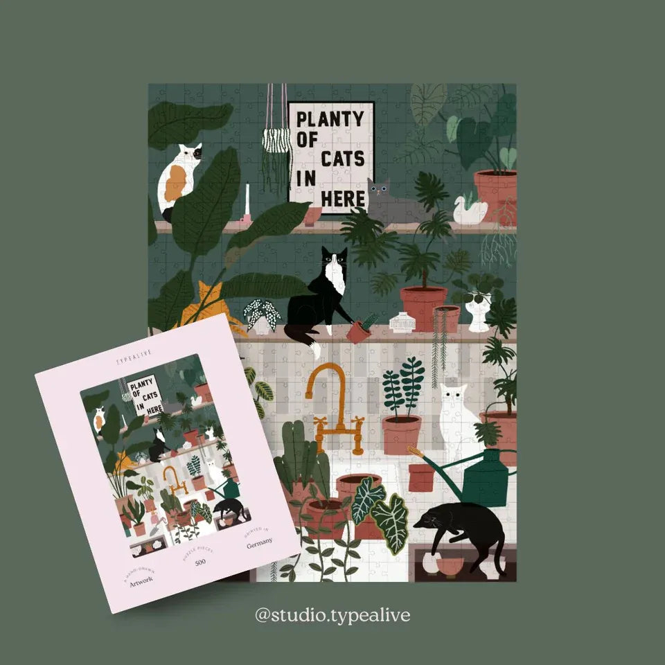 puzzle planty of cats typealive 500 pièces chat plante