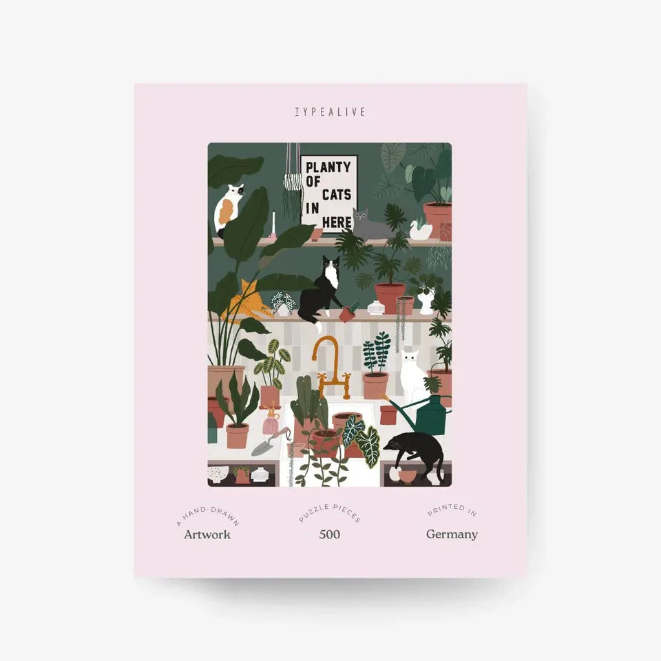puzzle typealive planty of cats 500 pièces chat plante