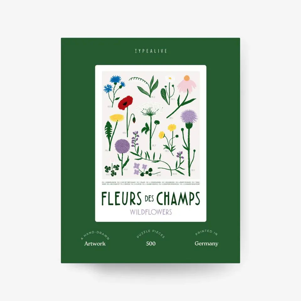 puzzle typealive wildflowers 500 pièces fleurs des champs