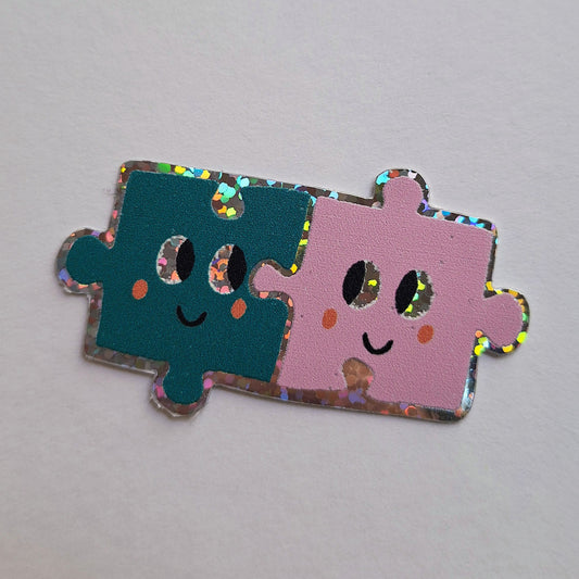 sticker amoureux puzzle piece rapportee